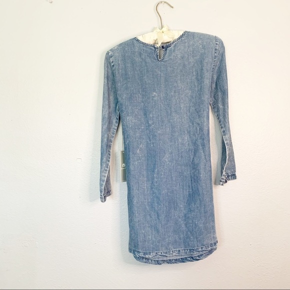 TRACTR NORDSTROM Big Girls Tie Front Blue Dress - Picture 3 of 7